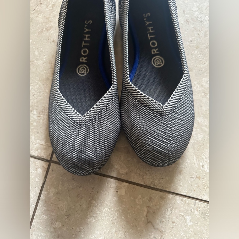 Rothy’s BirdsEye Black Grey Round Toe Flats Womens size 8 - Picture 4 of 4
